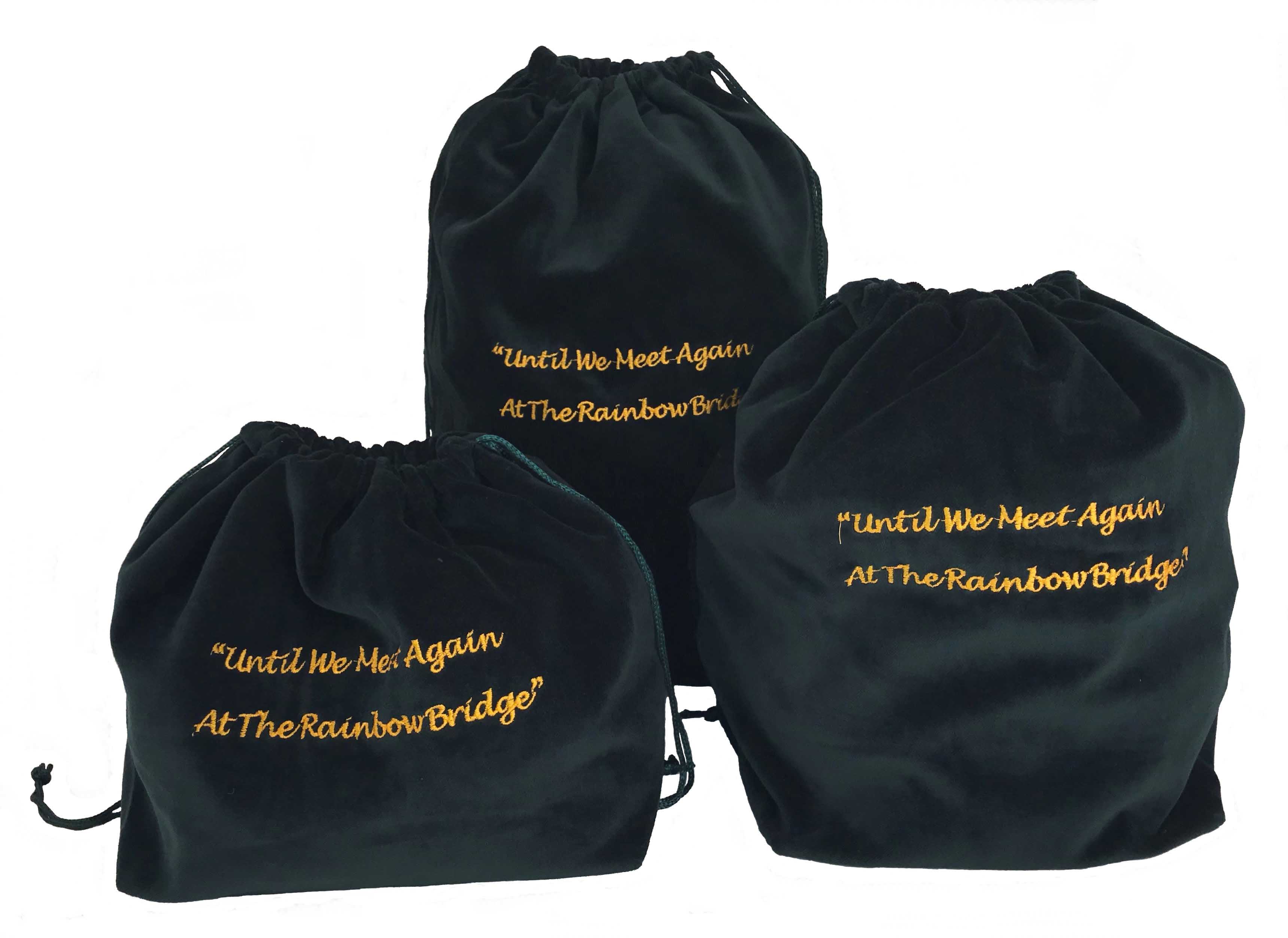 10 x Gusseted Urn Bags - Green (Rainbow Bridge) - Click Image to Close