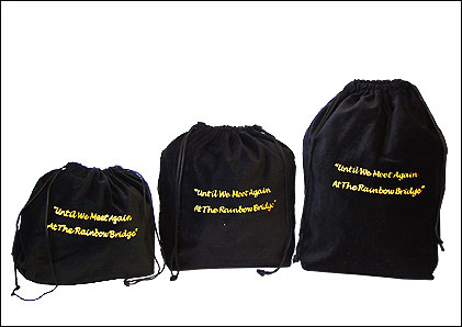 10 x Gusseted Urn Bags - Black (Rainbow Bridge) - Click Image to Close