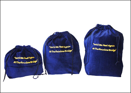 10 x Gusseted Urn Bags - Blue (Rainbow Bridge) - Click Image to Close