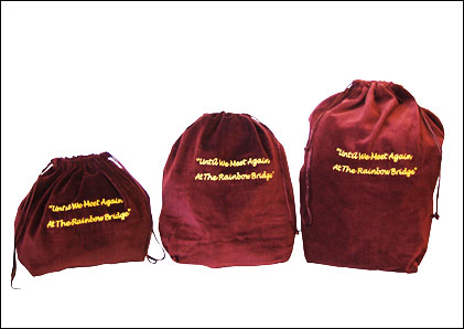 10 x Gusseted Urn Bags - Burgundy (Rainbow Bridge) - Click Image to Close