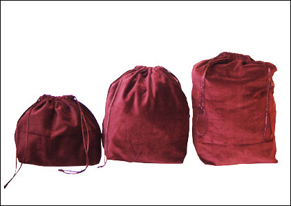 10 x Gusseted Urn Bags - Burgundy (No Embroidery) - Click Image to Close