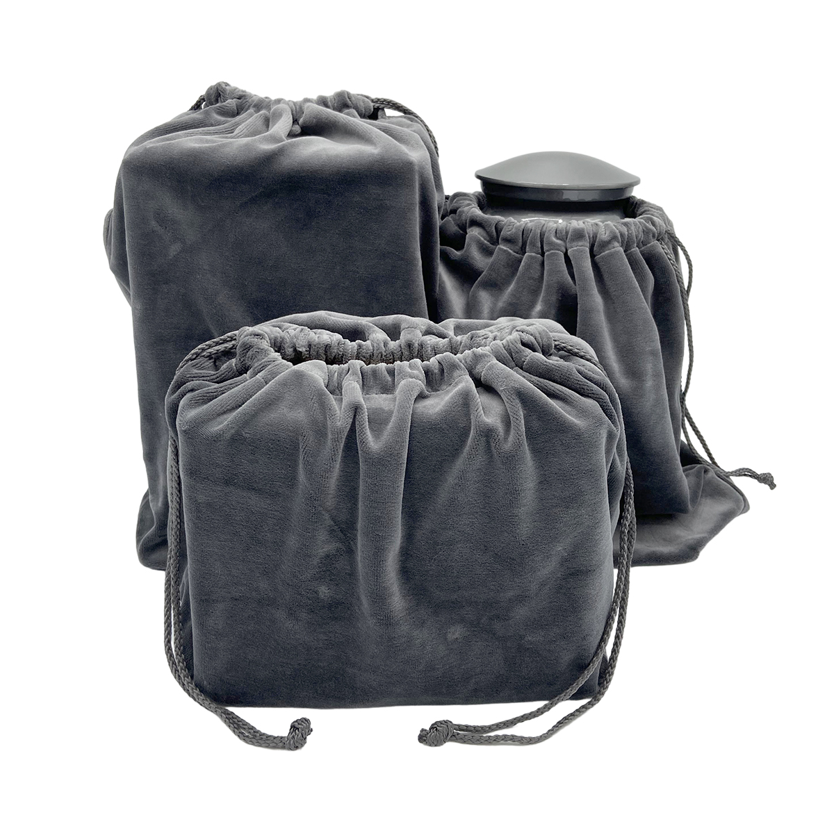 10 x Gusseted Urn Bags - Gray (No Embroidery) - Click Image to Close