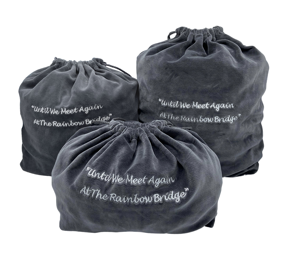 10 x Gusseted Urn Bags - Gray (Rainbow Bridge) - Click Image to Close